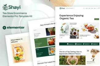 قالب المنتوری فروشگاه چای Shayi | دانلود قالب آماده Elementor Pro برای فروشگاه اینترنتی و ووکامرس